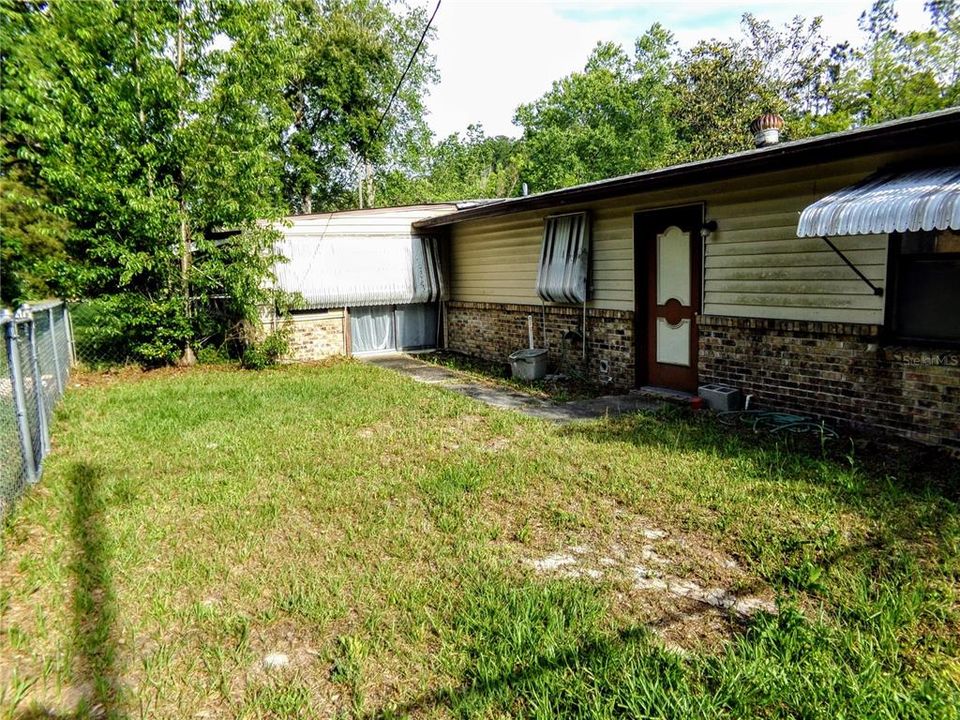 Fenced portion of backyard