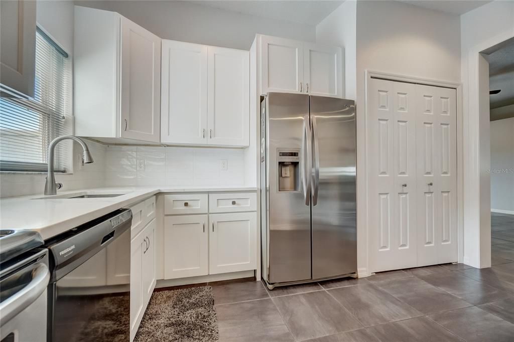 Newly Renovated Kitchen - Quartz Countertops, Cabinets, Backsplash, & Refrigerator