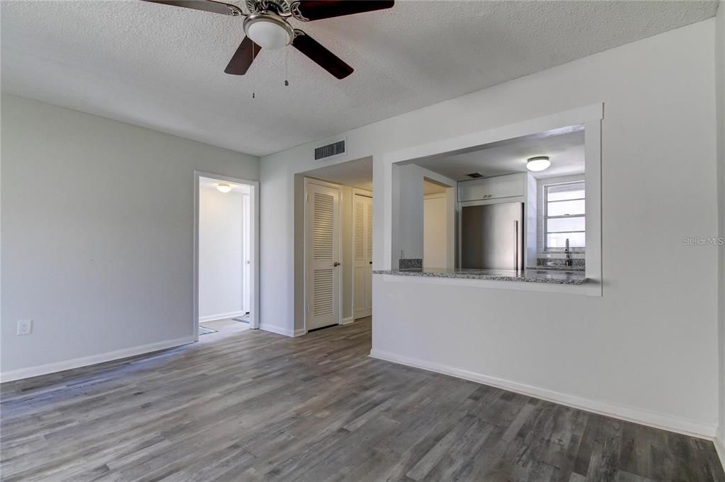 Dining area with breakfast bar