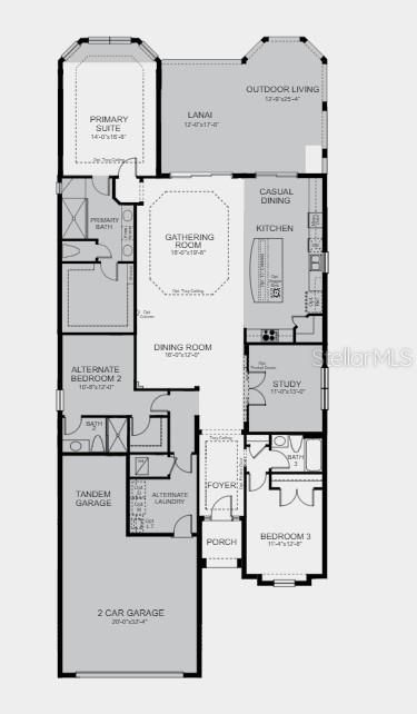 Structural options include: Tray Ceiling Package, Tandem Garage, Gourmet Kitchen, Kitchen Island Kneewall Cabinets, 10' Ceilings, Study in place of flex with Pocket Doors Bay Window in Primary Suite, Casual Dining Extension, Alternate Primary Bath with Larger Closet, Extended Covered Outdoor Living, Outdoor Kitchen Rough In, 8' Interior Doors, Pocket Door at Bed Hall, 80 Amp Pool / Spa Rough In, Kitchen Island Sink, Line for Future outdoor Fireplace, 15 Amp Floor Outlet in Gathering Room, Pre-Plumb for future Laundry Tub, Additional Hose Bib. MLS # A4569170