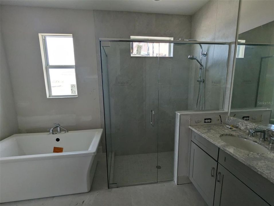 Primary bathroom with free-standing tub