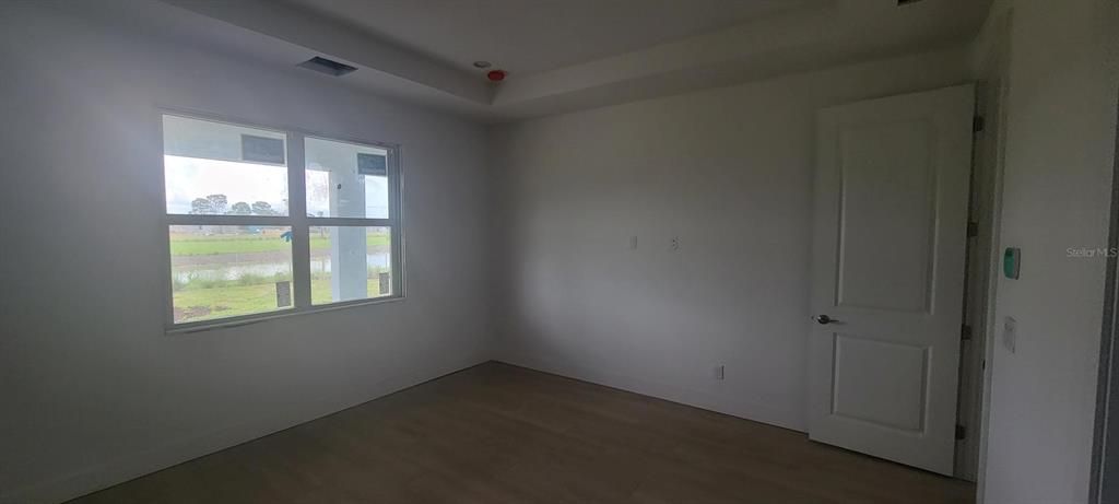 Primary bedroom with tray ceiling