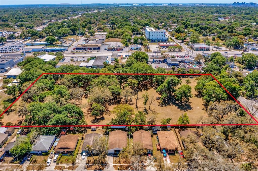 Aerial of property from left side & surrounding area