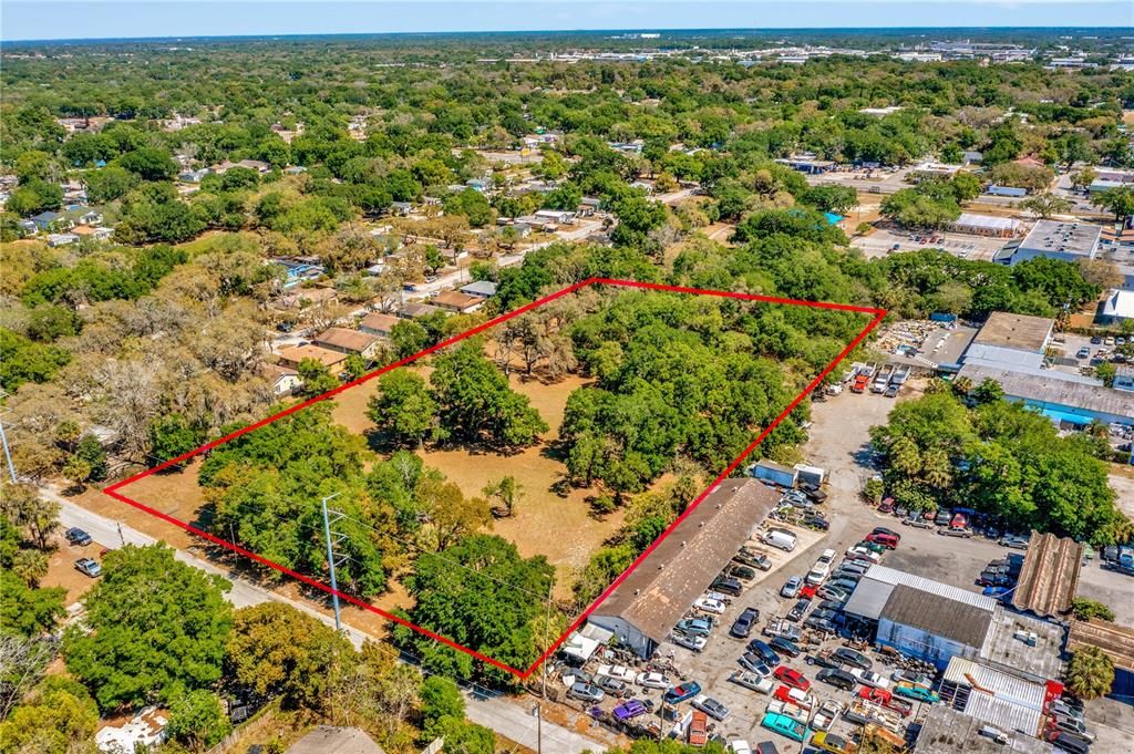 Aerial of 5-acre property