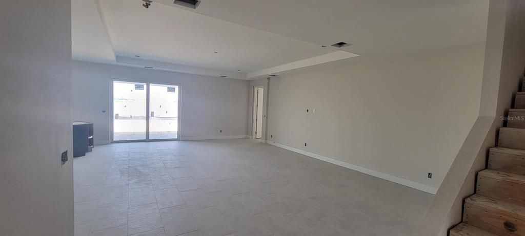 Great room with tray ceiling (first floor)