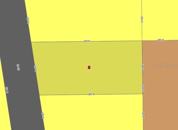 Zoning is Agricultural; Front Setback would be 100 feet from the front and 50 feet on the Sides with a Rear Setback 25 feet from Rear Property line.