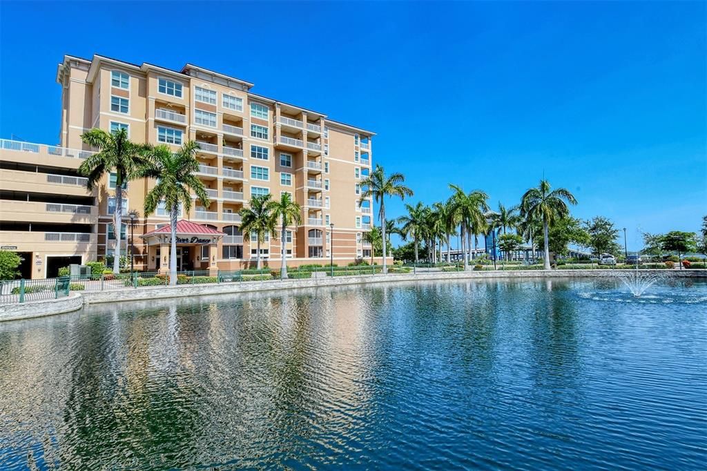 River Dance Condominium - 115 units, 8 floors, and for-story parking garage.
