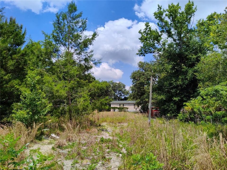 Photo from rear of lot towards road and neighbor across road