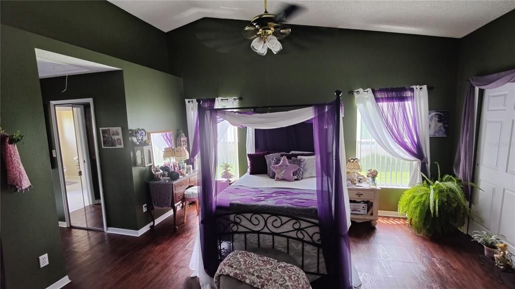 Lovely, large master bedroom with cathedral ceiling