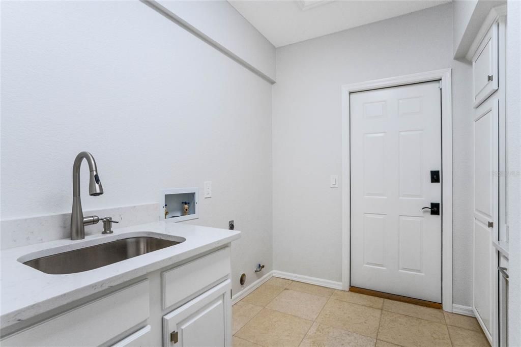 Utility room off garage