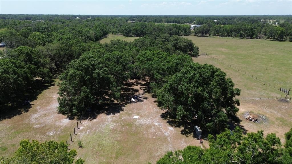 Aerial of backyard