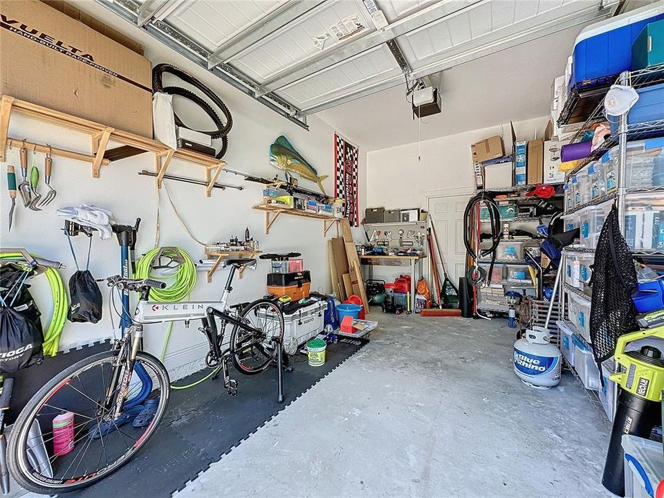 Single car garage used for Bikes and such