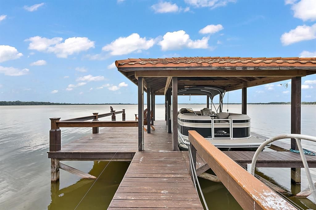 Covered dock with water and electric