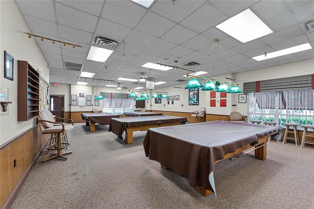 Community indoor pool tables