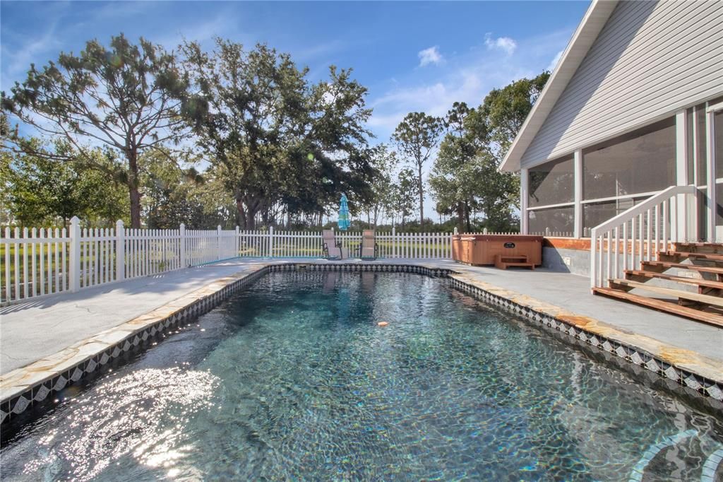 Beautiful SALT water pool and above ground SPA/heated