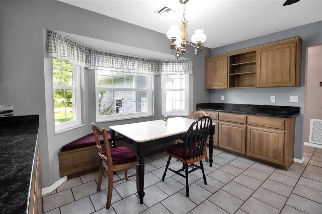 Kitchen with bay window seating