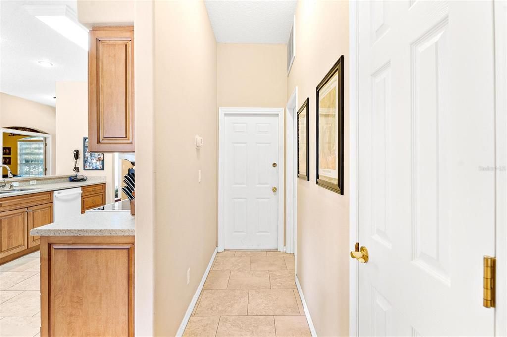 Hallway from Kitchen leading to Laundry Room