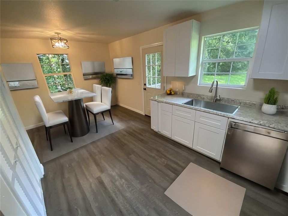 kitchen and dining room virtually staged