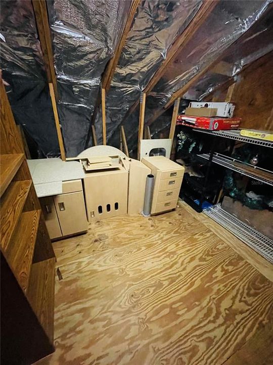 Kitchenette for attic upgrade stays with new owner.