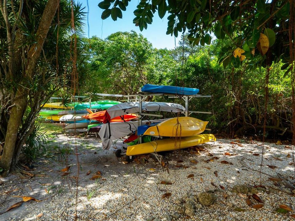 Kayak storage can be rented.