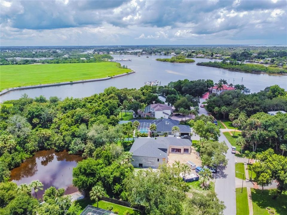 Views of the river nearby, park and boat launch.