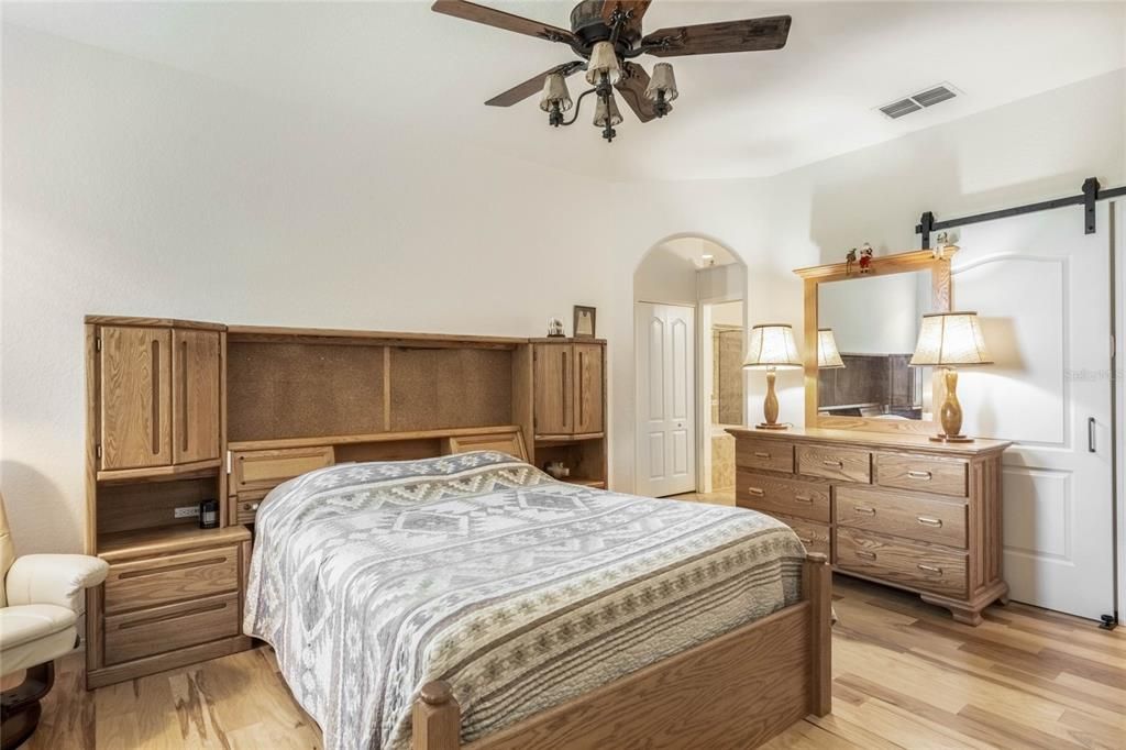 Master Bedroom suite features a Barn Door