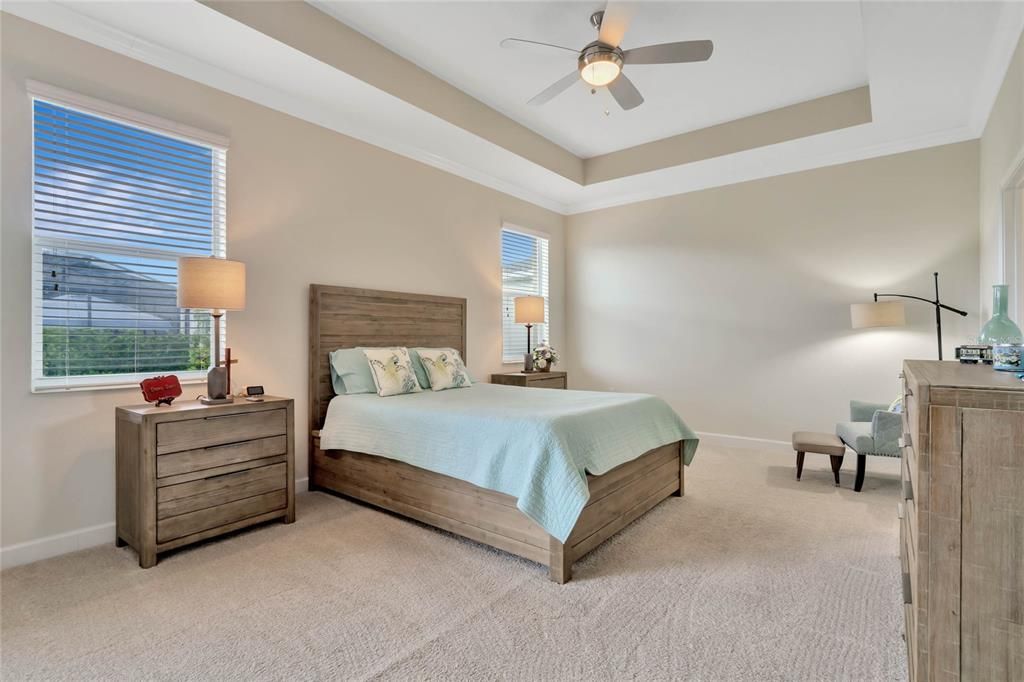 Master Bedroom Suite is enhanced w/ Tray Ceiling