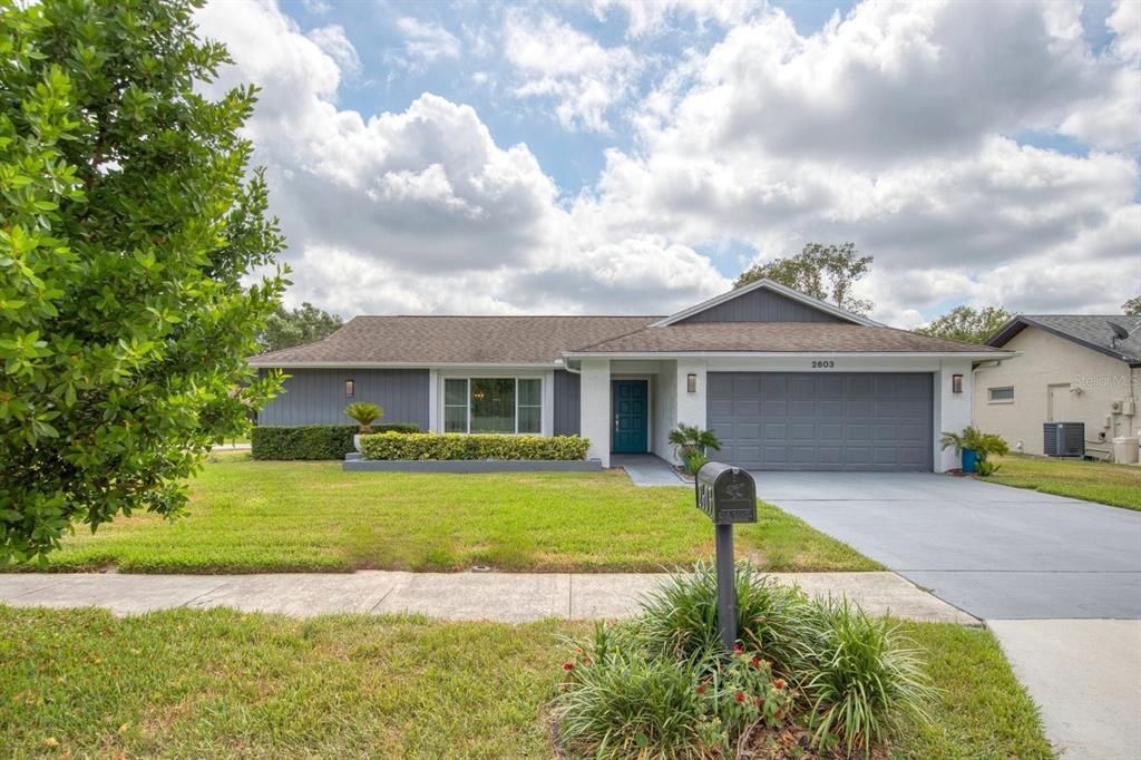 Contemporary colors & lighting freshen the look~