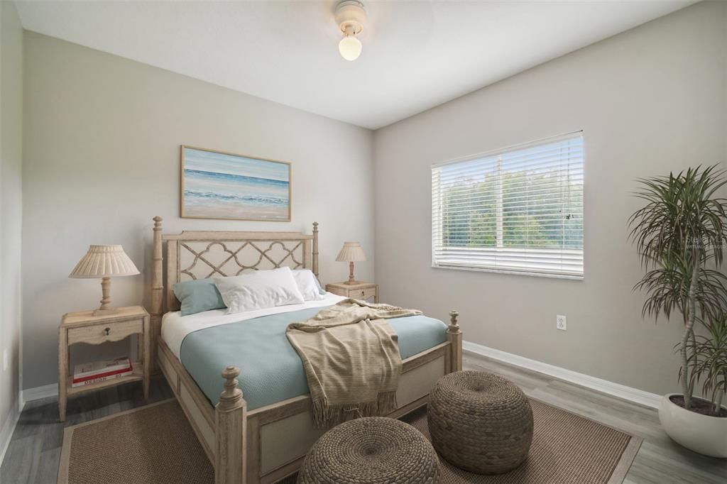 virtually staged in-law or guest suite bedroom