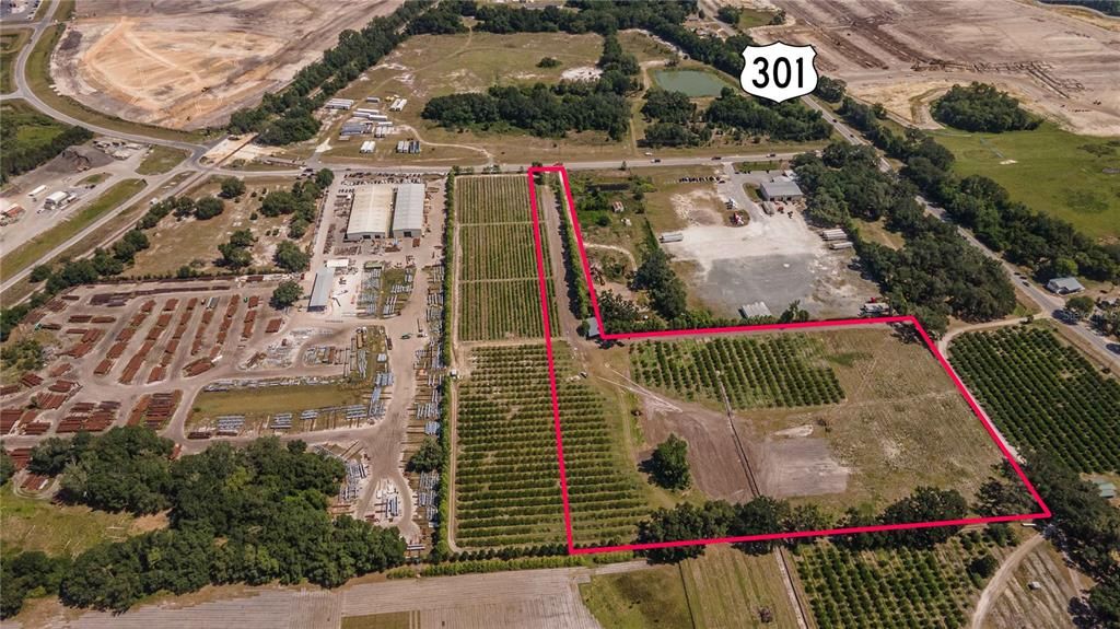 Aerial view of Lot on 11.70 ACRES in close proximity to 301