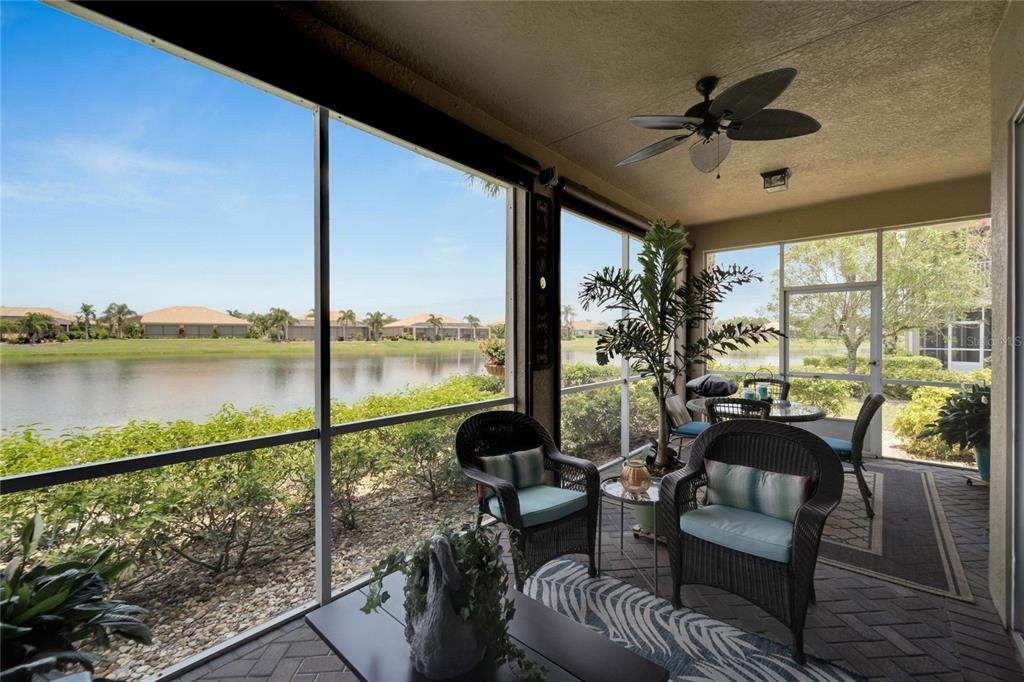 THIS is a WATER VIEW!! The screened-in covered lanai patio is perfect for entertaining on those warm summer Florida evenings or watching the wildlife on cool spring mornings.