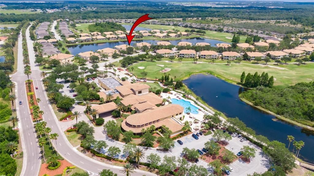 Community aerial view looking from Renaissance Club toward the condo.  You are only 600 feet away!