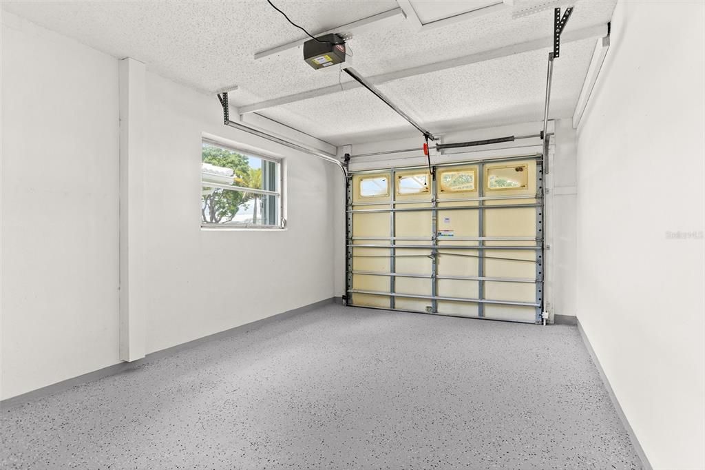 Epoxy coated garage floor