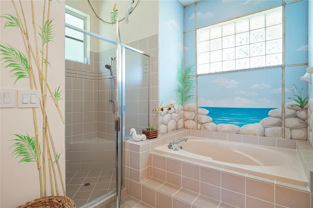 Primary Shower and Garden Tub