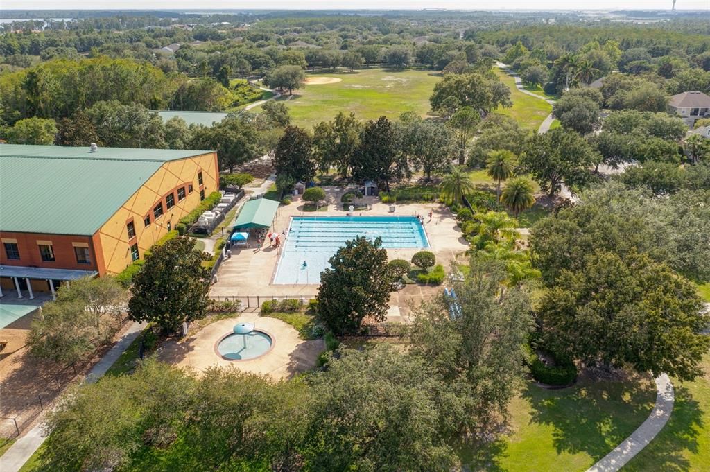 Aerial of Lap Pool & YMCA