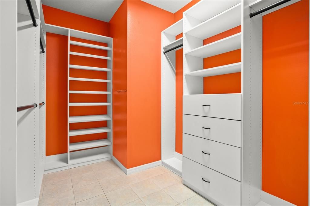 Master Walk-In Closet with Built-in Organizers