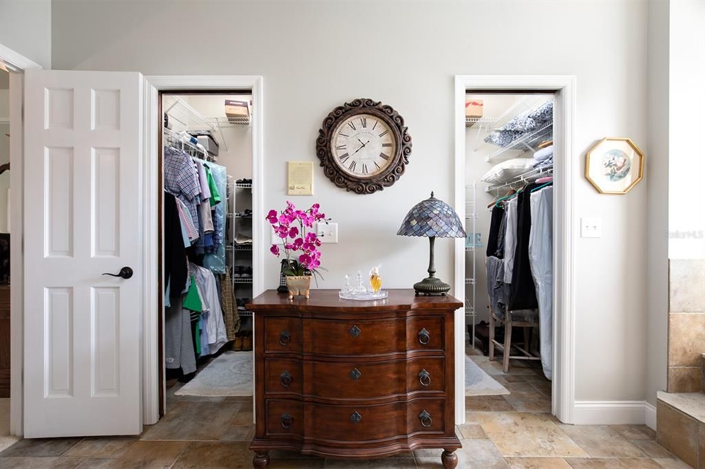 Dual walk-in closets