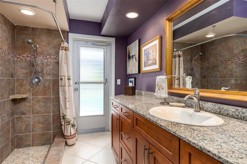 Full Bathroom #3 is accessible directly from the Pool and Lanai and has been beautifully updated.