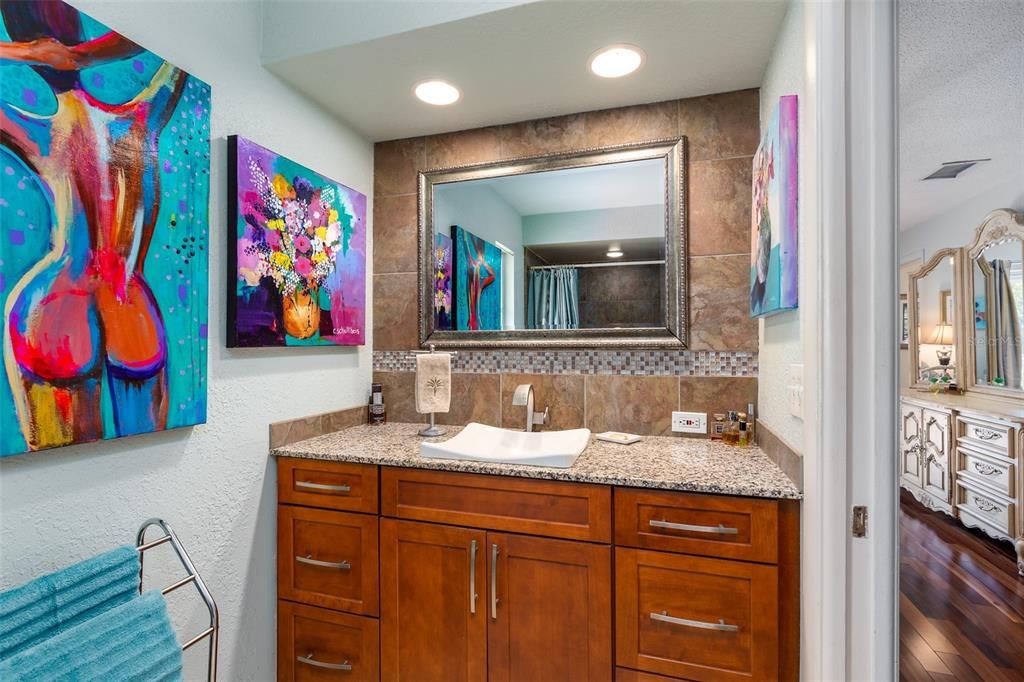 The Master Bathroom features an updated large single sink vanity.