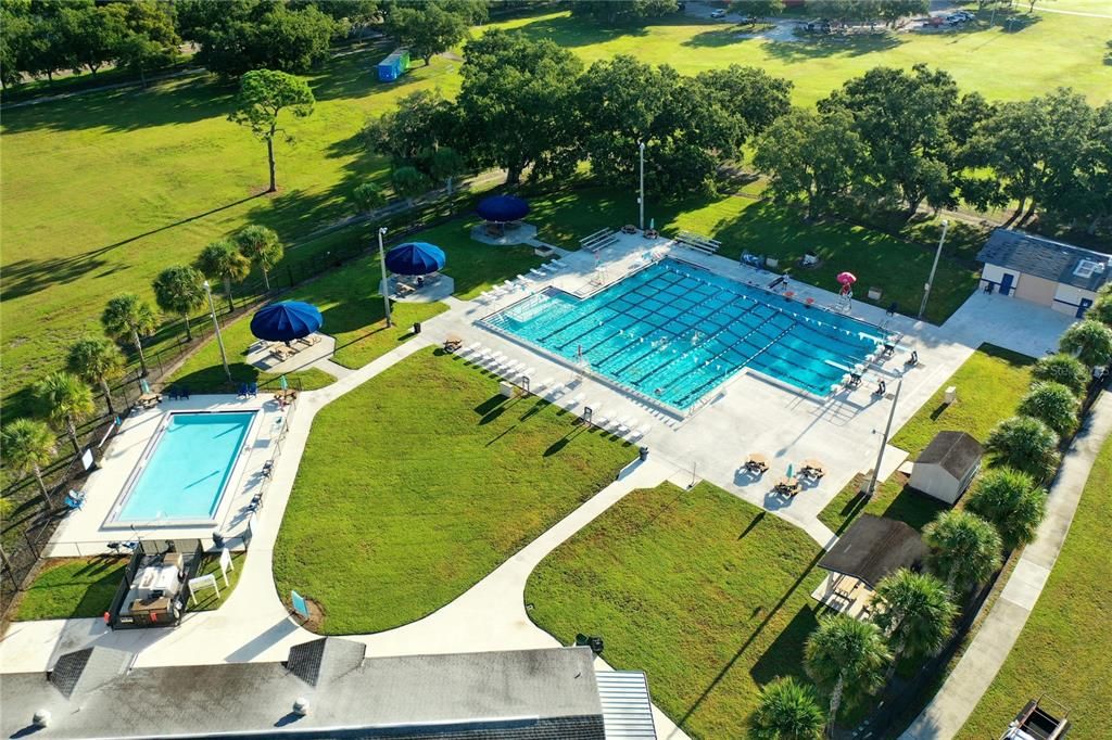 Highlander Park has a large pool & Sprayground area.