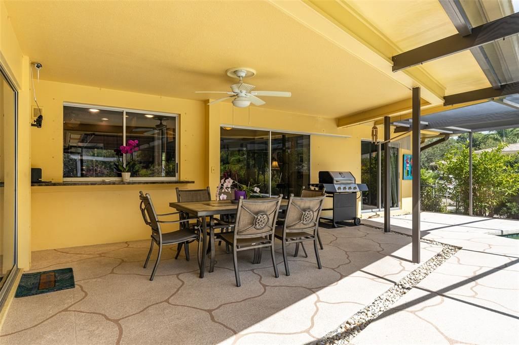 A large covered area on the Lanai will allow you to enjoy the outside in any weather!