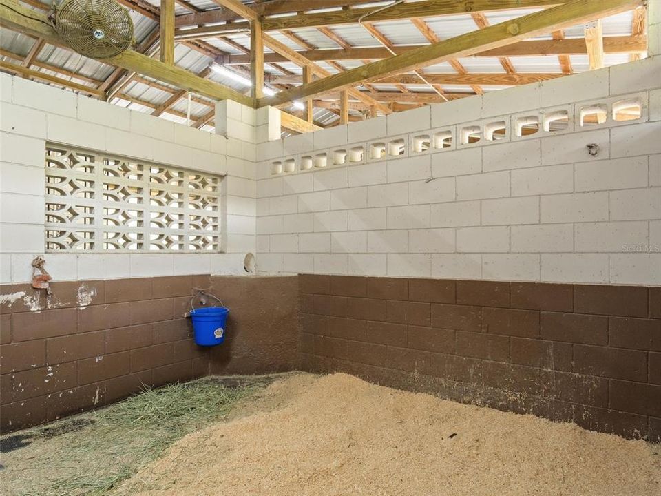 large stalls with water and fans