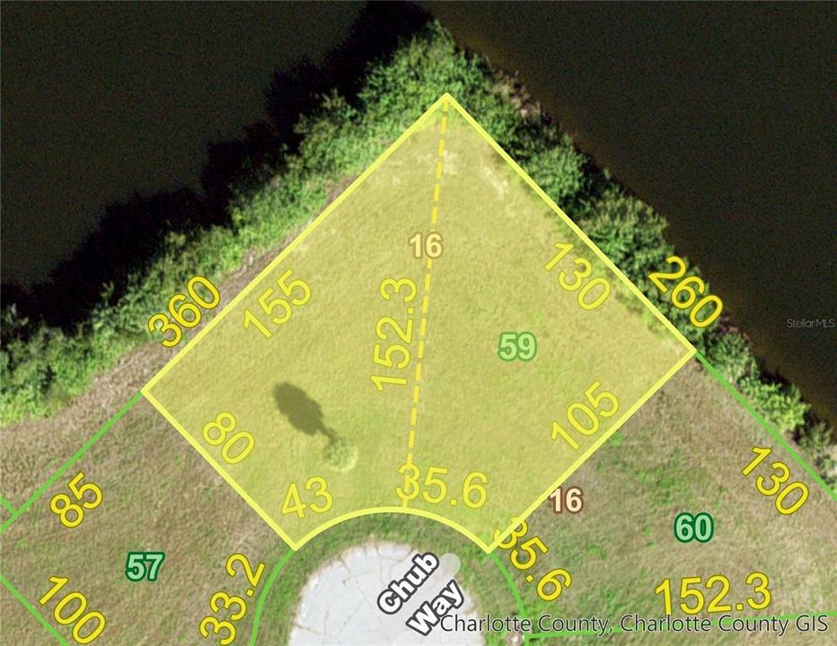 One of 2 adjacent lots. Lot 59 is on the right with 130' on the lake.