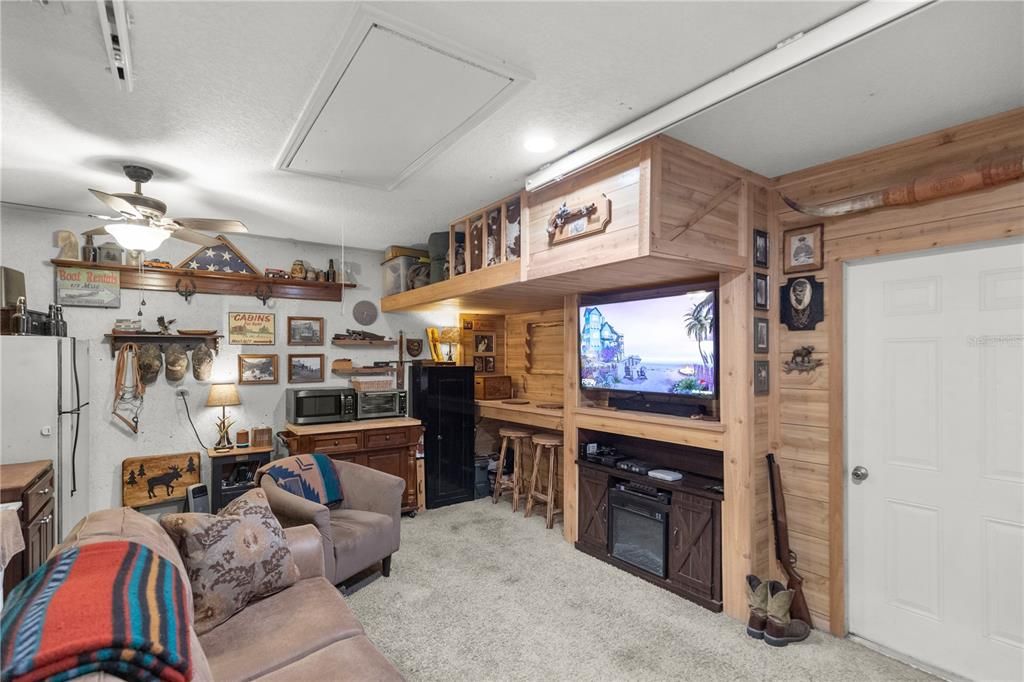 Man Cave in Garage - Can easily be transitioned back