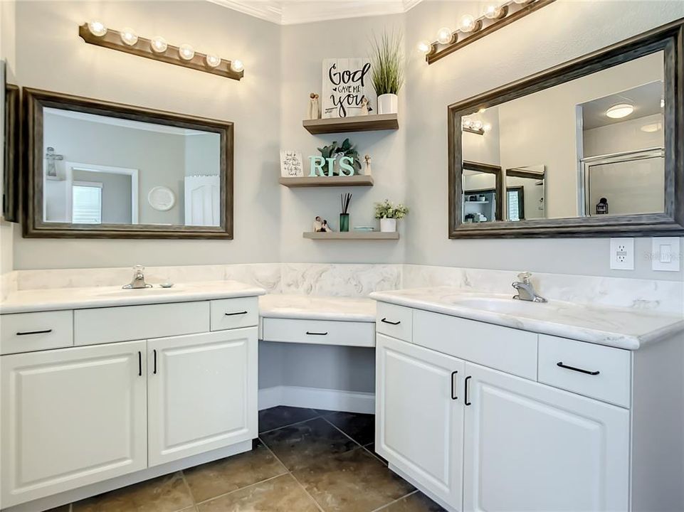 Double vanities in master bath