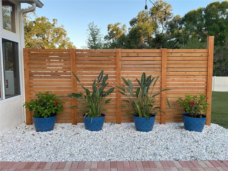 Landscaping and Cedar Privacy Wall