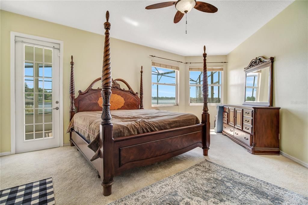 Master on the first floor with amazing lake views.