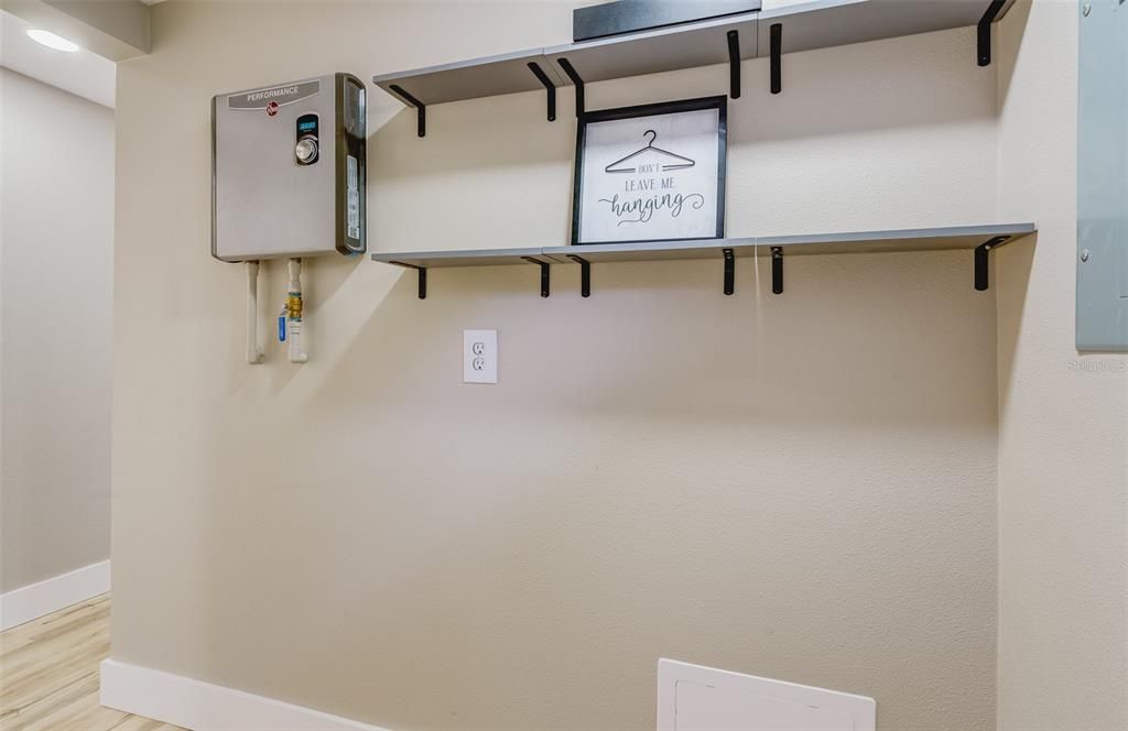 Laundry Room with tankless water heater