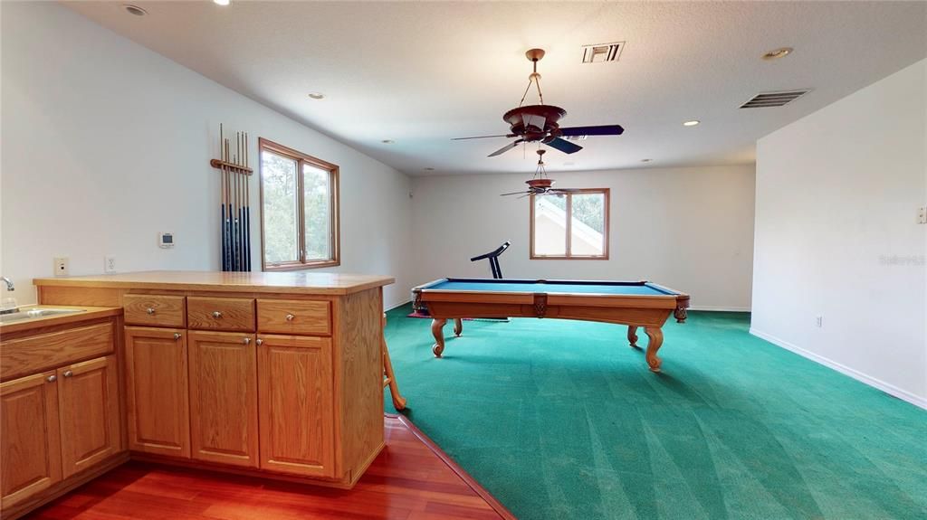 Game room with wet bar