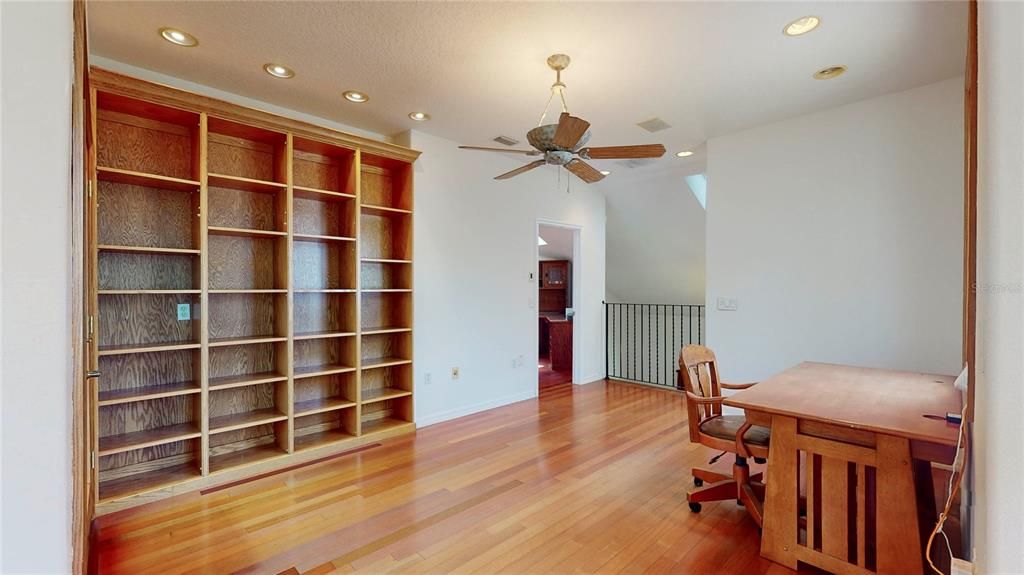 Library above the master bedroom